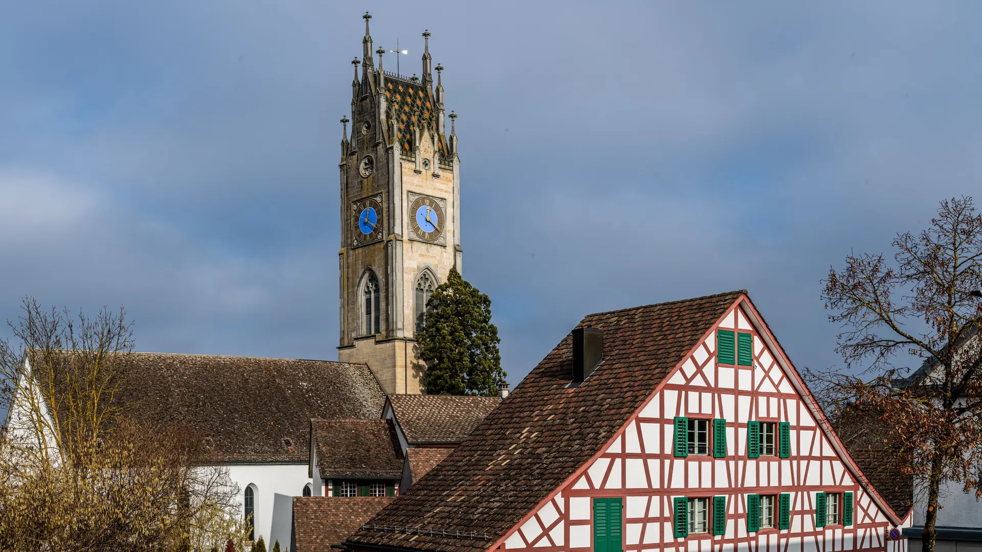 Reformierte Kirche und Riegelhaus in Andelfingen